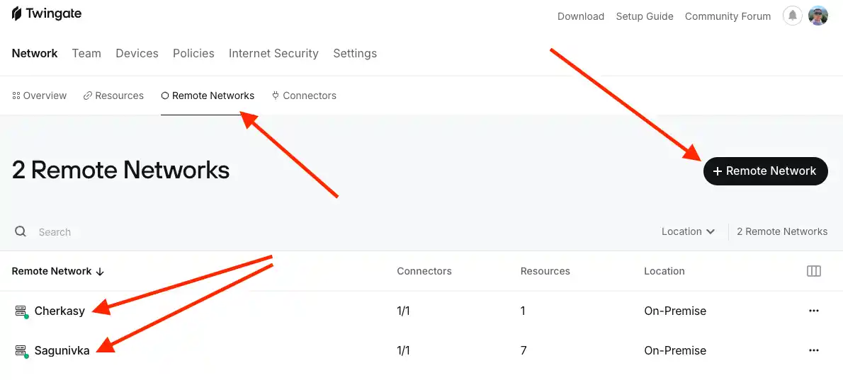 Twingate - Remote networks