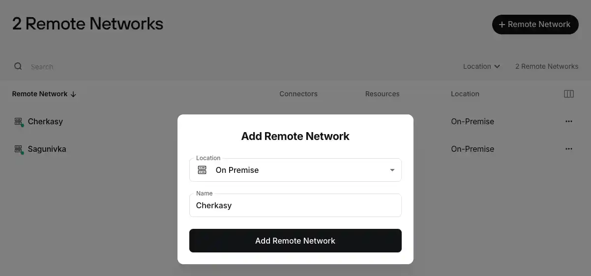 Twingate - Add Remote Network