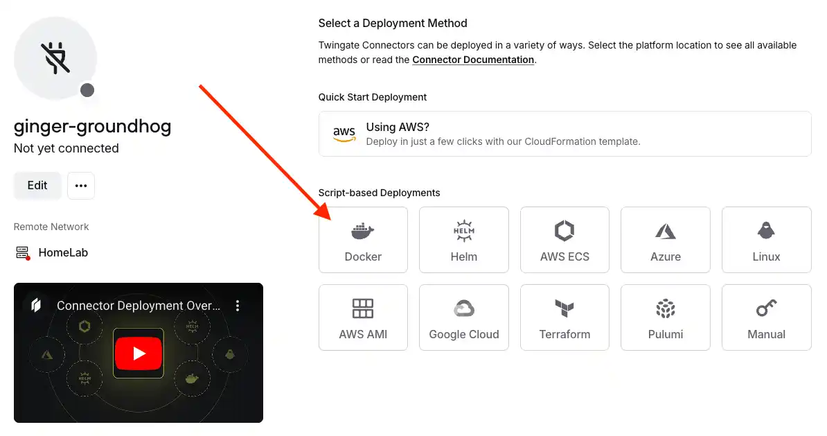 Twingate - Deploy Connector - Docker
